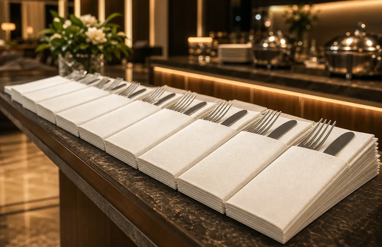 airlaid pocket cutlery napkins for catering and banquet service