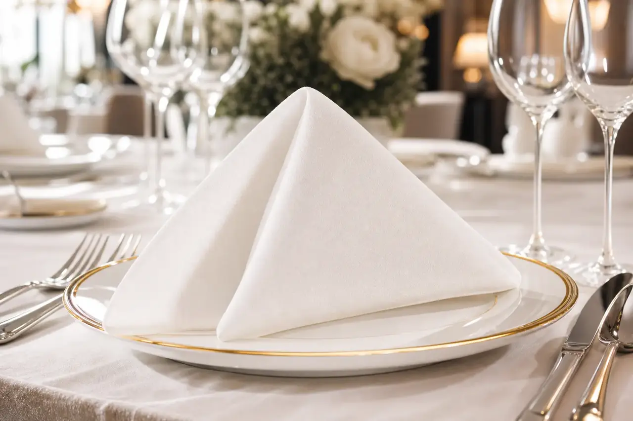 disposable luxury restaurant airlaid napkin with premium dinner table presentation