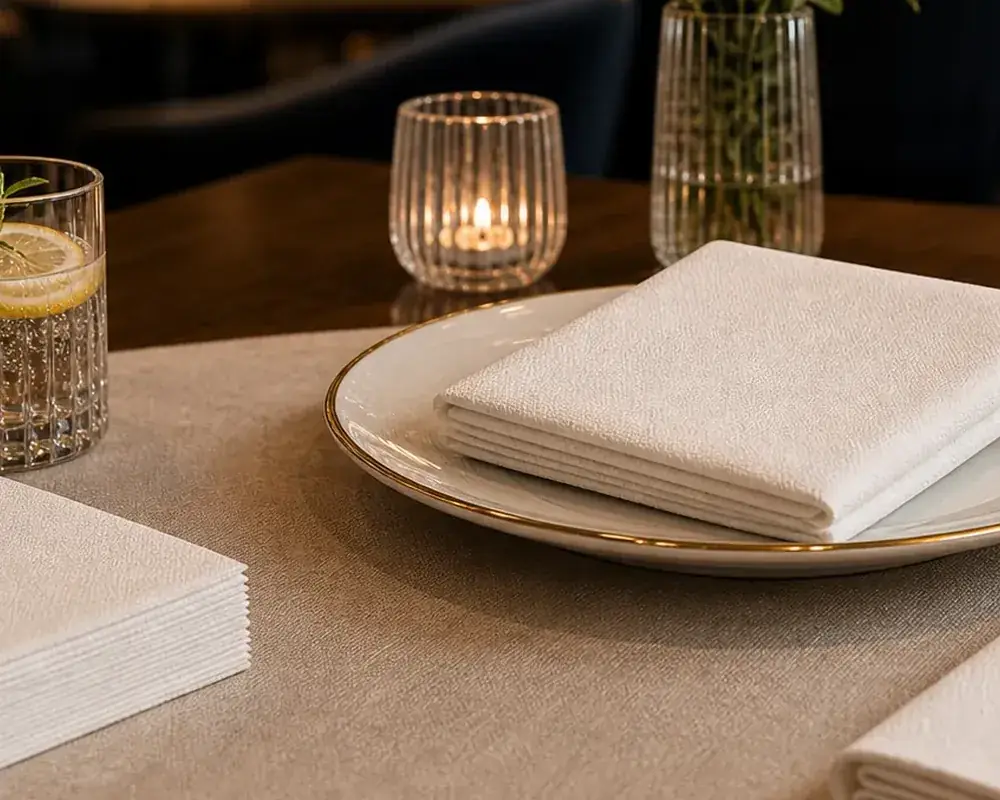SILQUE airlaid napkin product range for hospitality buyers